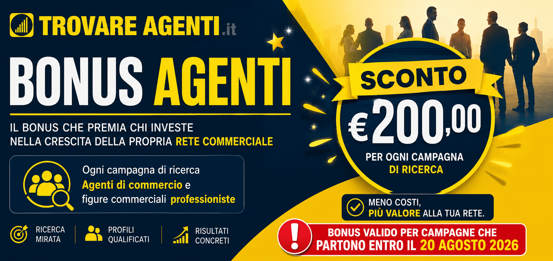 Buono sconto per ricerca agenti di commercio